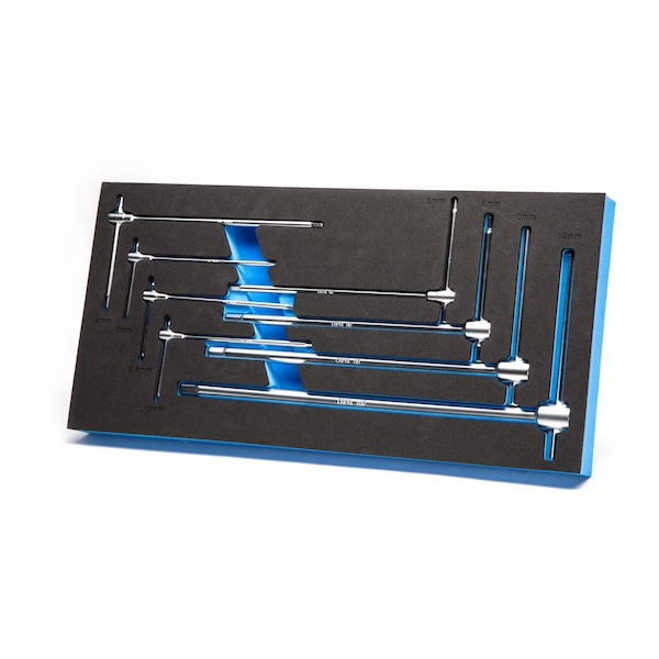 Metric Sliding T-Handle Hex Wrench Set with Mechanic's Tray, 8 pcs